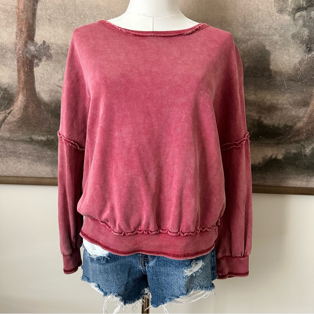 Gilded Intent Dusty Rose Pullover with Open Back